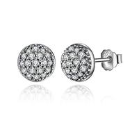 GGYTMQL Delicado 100% 925 Dropas deslumbrantes de Plata esterlina, Pendientes de Tachuelas pequeñas claras Joyas de Boda para Mujeres