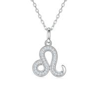GGYTMQL Doce colgantes de constelación d color vvs1 moissanita zodiaco collar para mujer joyería de plata de ley 925, A