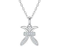 GGYTMQL Doce colgantes de constelación d color vvs1 moissanita zodiaco collar para mujer joyería de plata de ley 925, A
