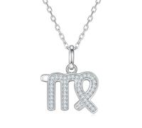 GGYTMQL Doce colgantes de constelación d color vvs1 moissanita zodiaco collar para mujer joyería de plata de ley 925, A