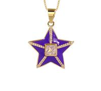 GGYTMQL Drop Aceil Colorido Enamelo Forma de la Estrella Charmas Colgantes de joyería Collar Mejor Fiesta