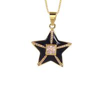 GGYTMQL Drop Aceil Colorido Enamelo Forma de la Estrella Charmas Colgantes de joyería Collar Mejor Fiesta
