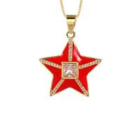 GGYTMQL Drop Aceil Colorido Enamelo Forma de la Estrella Charmas Colgantes de joyería Collar Mejor Fiesta