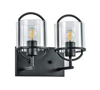 GGYTMQL E26 Moderna Hierro + Apliques de Pared de Vidrio, luz de Pared de Metal, lámpara de Pared de Noche Creativa, Accesorio de iluminación Decorativa Interior, para la Sala de Estar de baño de