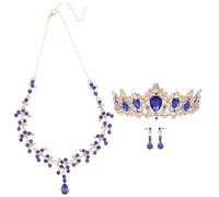 GGYTMQL Elegante corona nupcial - Collar y pendientes Conjunto de joyas para mujer para bodas Ocasiones especiales