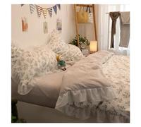 GGYTMQL Encaje pequeño Juego de Tres Piezas de Tres Piezas Cubierta nórdica de sábana Pura 1.8 m Juego de Cuatro Piezas de Cama de algodón, Juego de Tapa dórmica de Ropa de Cama UI