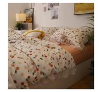 GGYTMQL Encaje pequeño Juego de Tres Piezas de Tres Piezas Cubierta nórdica de sábana Pura 1.8 m Juego de Cuatro Piezas de Cama de algodón, Juego de Tapa dórmica de Ropa de Cama UI