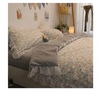 GGYTMQL Encaje pequeño Juego de Tres Piezas de Tres Piezas Cubierta nórdica de sábana Pura 1.8 m Juego de Cuatro Piezas de Cama de algodón, Juego de Tapa dórmica de Ropa de Cama UI