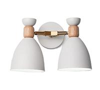 GGYTMQL Escandinavo Moderno Minimalista Maledina Murón. Lámpara de Pared Doble de Metal de Madera de Dormitorio. Bedside E27 Administración de iluminación de Pared Moderna. para el Pasillo, el