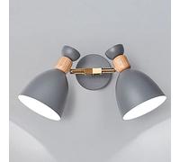 GGYTMQL Escandinavo Moderno Minimalista Maledina Murón. Lámpara de Pared Doble de Metal de Madera de Dormitorio. Bedside E27 Administración de iluminación de Pared Moderna. para el Pasillo, el