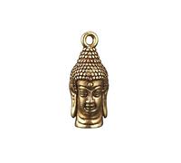 GGYTMQL Estatua de Buda Brass Retro Buda Sakyamuni Estatua Cabezal Ornamento Miniatura Accesorios de Llavero Costeo Feng Shui Decoración