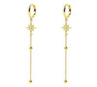 GGYTMQL Exquisito Temperamento de Estrellas y Lunares de Estrella y Luna Pencing Piercing Earng Jewelry Pendientes