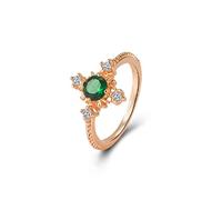 GGYTMQL Fashion 14k Rose Gold Natural Esmerald Anillos Simulación Diamante Diamante Cubiconía Aniversario Anillo de promesa de promesa Eternity Anillo de boda de compromiso para mujeres