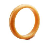 GGYTMQL Fashion Yellow Natural Calcite Jade Bangle Bracelet, clásica china elegante dama amarilla pulsera de jade, con caja de joyería, 56-64 mm, jade
