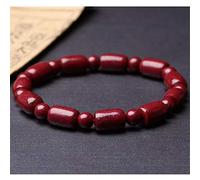 GGYTMQL Feng shui pulsera de riqueza natural cinnabar púrpura cinnabar cuentas de cubos crudos mineral atrae el brazalete de regalo de la suerte para mujeres/hombres trae prosperidad cinabar