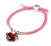 GGYTMQL Feng shui pulsera de riqueza para protección S925 Pure Silver Garnet Hulu Money Bag Long Life Blacelet Ajustable Atrestación de buena suerte