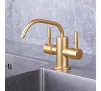 GGYTMQL Filtro de agua de grifo de cocina Filtro de acero inoxidable de acero inoxidable Purificador de agua dual grifos cepillados Gold-A (E)