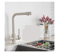 GGYTMQL Filtro de la cocina del grifo para beber agua pura grifo de cocina de oro negro mango doble siete letras 360 rotación caliente y frío (antiguo)