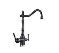 GGYTMQL Filtro de oro Cocina grifo purificado de agua fría Purnera grúa grúa antigua cubierta de cubierta de latón de metal grifos para cocina (oro brillante a)