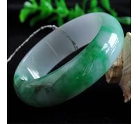 GGYTMQL Flowat Floating Floating Bangle brazalete, brazalete de jade verde solar de mujeres, brazalete de jade para mujeres blancas, con caja de joyas, 54-64 mm, 64 mm