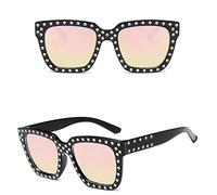 GGYTMQL Gafas de Sol Antiguas de Lujo para Mujeres Color de Dulces Gafas de Gran tamaño para Mujeres/Hombres Gafas para Mujeres cuadradas uv400