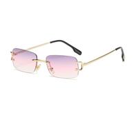 GGYTMQL Gafas de sol con marco de borde de corte sin montura para mujer, UV400, gafas de sol de moda para hombre, sin marco, gafas de marco estrecho, C9, Talla única