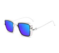 GGYTMQL Gafas de sol cuadradas de metal para hombre, vintage, antirreflectantes, diseño clásico, gafas de sol para mujer, UV400, Purple, Talla única