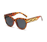 GGYTMQL Gafas de sol de moda con montura grande de ojo de gato y patas anchas, para mujer, vintage, de primera calidad, UV400, leopardo, Talla única