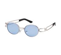 GGYTMQL Gafas de sol redondas estilo steampunk, vintage, para hombres y mujeres, con pierna hueca, color rojo, UV400, C3, Talla única