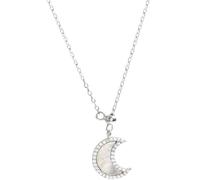 GGYTMQL Gargantilla de cadena de eslabones 925 con borla y luna para mujer, joyería de boda