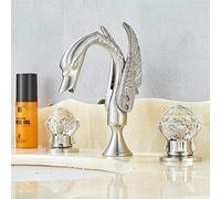 GGYTMQL Gasco de Lavabo Washbasin, Grifo de baño de Oro de Oro de Lujo 3pcs, 2 manijas Mezclador de baño Mejorado para la Batalla de Belleza grifos, Oro (níquel Cepillado)
