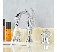 GGYTMQL Gasco de Lavabo Washbasin, Grifo de baño de Oro de Oro de Lujo 3pcs, 2 manijas Mezclador de baño Mejorado para la Batalla de Belleza grifos, Oro (níquel Cepillado)
