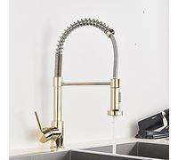 GGYTMQL Gasco de Lavabo Washbasin, Grifo de baño de Oro de Oro de Lujo 3pcs, 2 manijas Mezclador de baño Mejorado para la Batalla de Belleza grifos, Oro (níquel Cepillado)