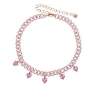 GGYTMQL Gold de 14k más de 925 Colgante de moissanita Rosado en Forma de corazón de Plata, Collar de Tenis de Hip-Hop de Mujer Sofisticado para el romántico Moderno