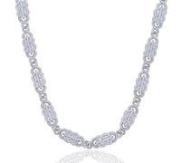GGYTMQL Gold de 14k sobre 925 Cadena Cubana de moissanite de Plata con Colgante de Signo de dólar-Urban Flair se Encuentra con el Hip-Hop Punk. Un Regalo para el Hombre Que posee su Estilo con