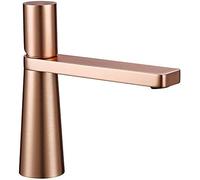 GGYTMQL Gold de baño de latón Manijol de fregadero de una sola manija de 360 ° Mezclador de agua caliente y fría cubierta de cubierta de un solo orificio montado
