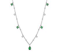 GGYTMQL Green Crystal Tassel Water Drop Bead Link Chain Collar Joyería para Mujeres Accesorios