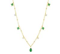 GGYTMQL Green Crystal Tassel Water Drop Bead Link Chain Collar Joyería para Mujeres Accesorios