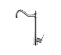GGYTMQL Grifo de cocina de 360 grifos giratorios de acero inoxidable de acero inoxidable encimera de holgura de agua de agua caliente y fría mate de lavabo de agua fría