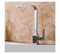 GGYTMQL Grifo de cocina de latón negro palanca simple H/C 360 Rotación Mezcladora Tail Basin Grule grúa Tap para el grifo de baño (pintura blanca)