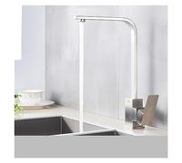 GGYTMQL Grifo de cocina de latón negro palanca simple H/C 360 Rotación Mezcladora Tail Basin Grule grúa Tap para el grifo de baño (pintura blanca)