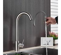 GGYTMQL Grifo de Cocina de Sentido Inteligente, grifos de Sensor de extracción Mate Negro, grúa giratoria de Dos Toque de Agua de Agua, Sentido del níquel (Sentido de Oro Cepillado)