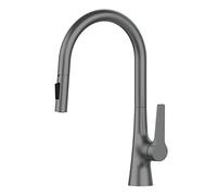 GGYTMQL Grifo de cocina montada en la cubierta de rosa negra dos funciones de dos funciones de manejo de una sola manija de la mezcla de agua fría y caliente.