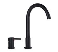 GGYTMQL Grifo de cocina montada en la cubierta de rosa negra dos funciones de dos funciones saque la batidora de agua fría y caliente toques (gris)