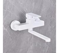 GGYTMQL Grifo de cocina montada en la pared grifo de latón de doble agujero caliente y caliente de agua fría para el lavabo de la cocina baño de 20 cm (25 cm)