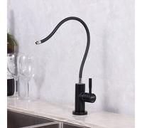 GGYTMQL Grifo de Cocina Plegable Negro Flexible con Filtro de Agua de Alto Arco de Agua de Agua Pura para Fregadero de la Cocina