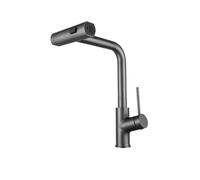GGYTMQL Grifo de Cocina Sensible táctil con Sensor Negro G3/8 3 Modos Crane cepillada Níquel Saque el Grifo de Fregadero Gris Caliente y Caliente del Fregadero