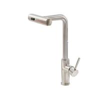 GGYTMQL Grifo de Cocina Sensible táctil con Sensor Negro G3/8 3 Modos Crane cepillada Níquel Saque el Grifo de Fregadero Gris Caliente y Caliente del Fregadero