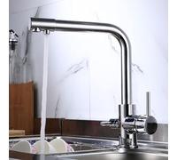 GGYTMQL Grifo de fregadero de cocina para bar de granja de barras, grifos de cocina de filtro, cobre negro 360 gira el toque del fregadero, con característica de purificación de agua, grifos de la