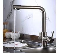 GGYTMQL Grifo de fregadero de cocina para bar de granja de barras, grifos de cocina de filtro, cobre negro 360 gira el toque del fregadero, con característica de purificación de agua, grifos de la